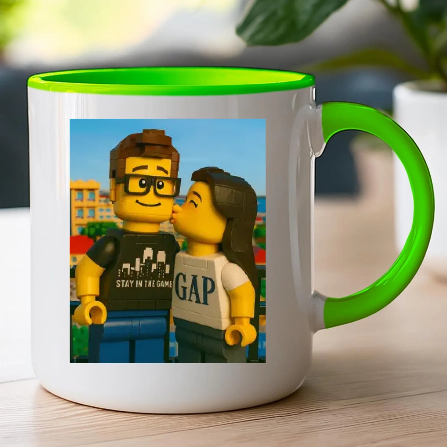 Kubek - Twoje zdjęcie z klocków LEGO [generowane przez AI]