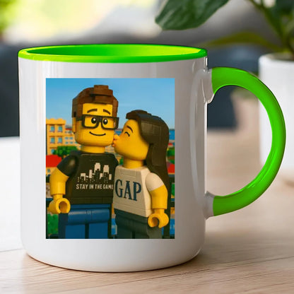Kubek - Twoje zdjęcie z klocków LEGO [generowane przez AI]