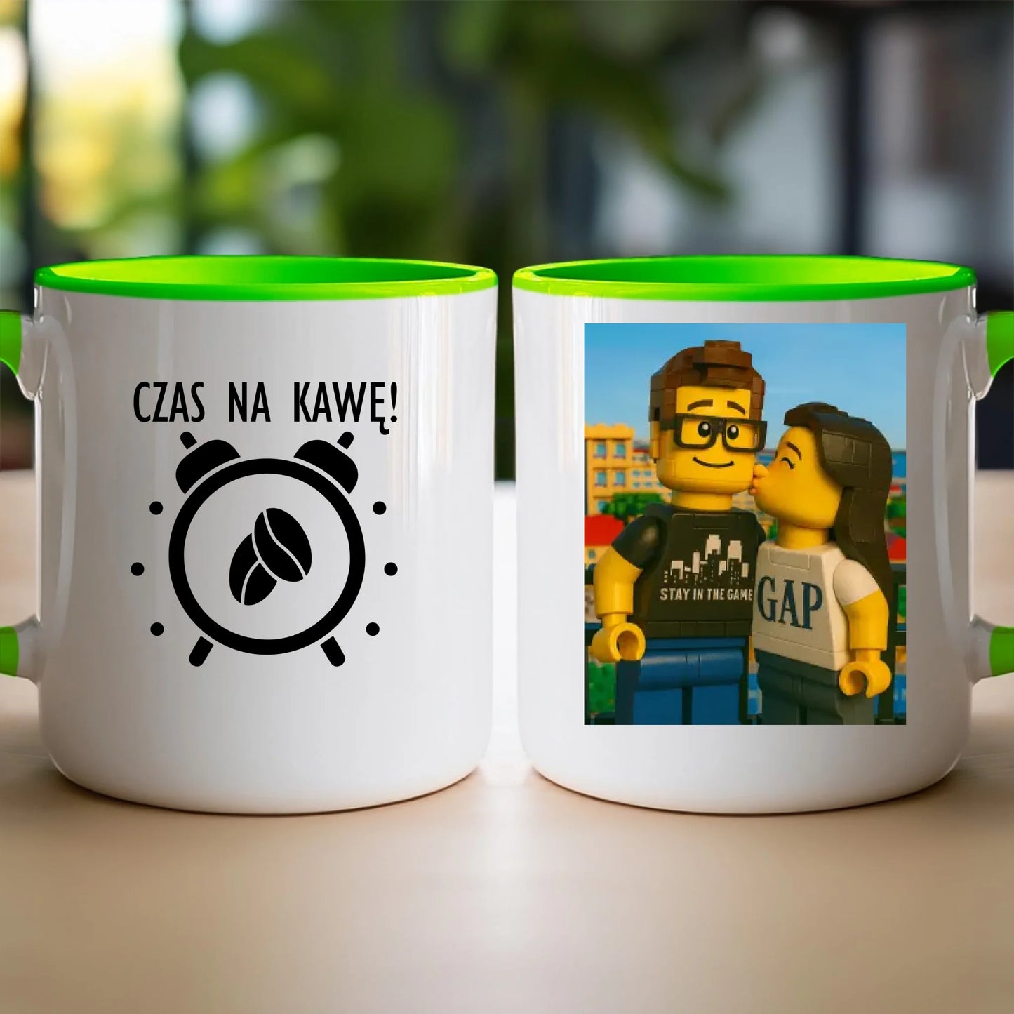 Kubek - Twoje zdjęcie z klocków LEGO [generowane przez AI]