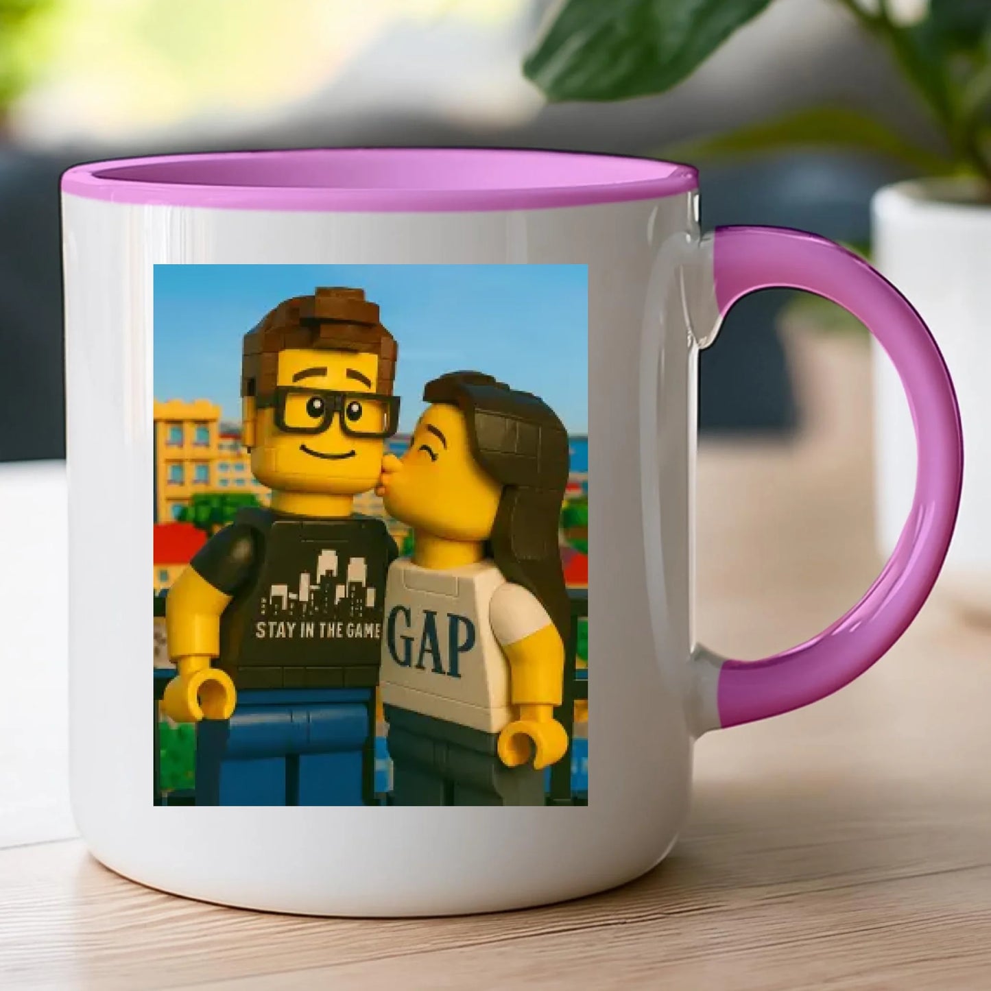 Kubek - Twoje zdjęcie z klocków LEGO [generowane przez AI]