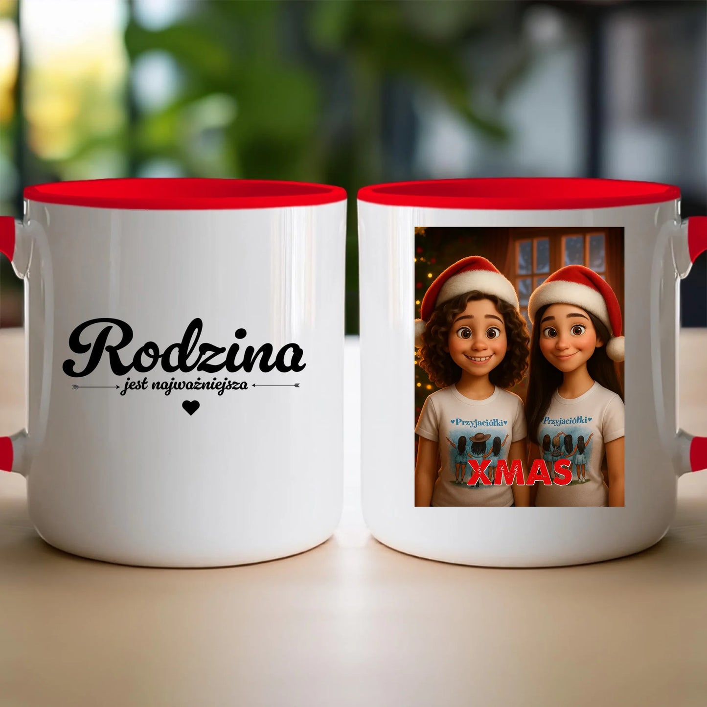 Kubek z własnym zdjęciem - świąteczny klimat [generowane przez AI]