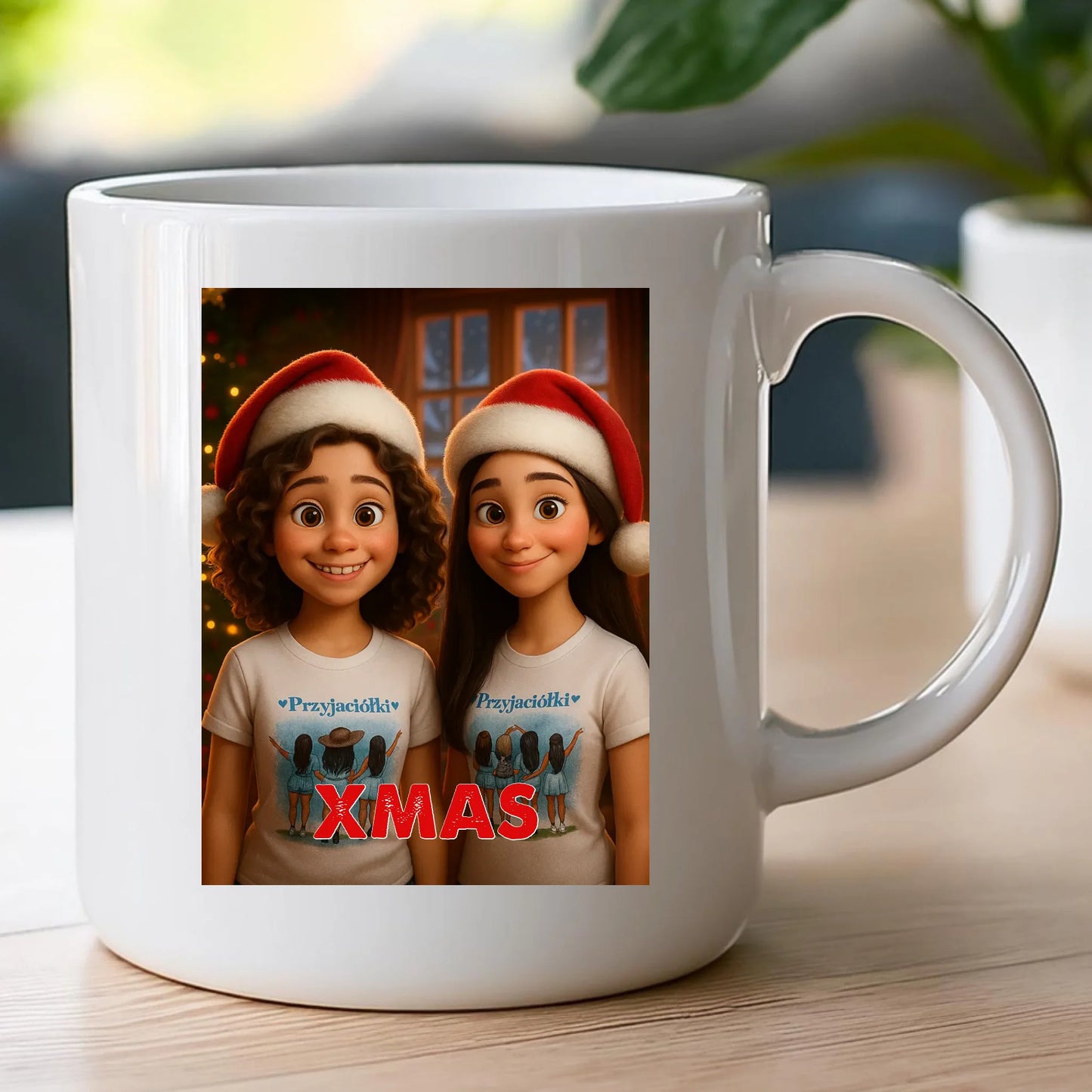 Kubek z własnym zdjęciem - świąteczny klimat [generowane przez AI]