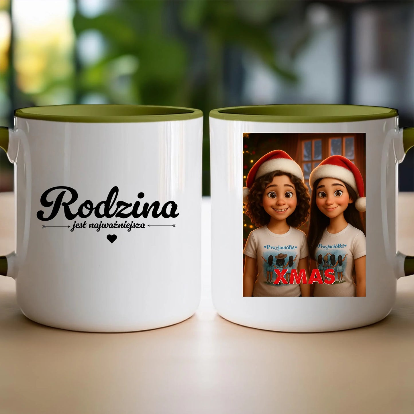 Kubek z własnym zdjęciem - świąteczny klimat [generowane przez AI]