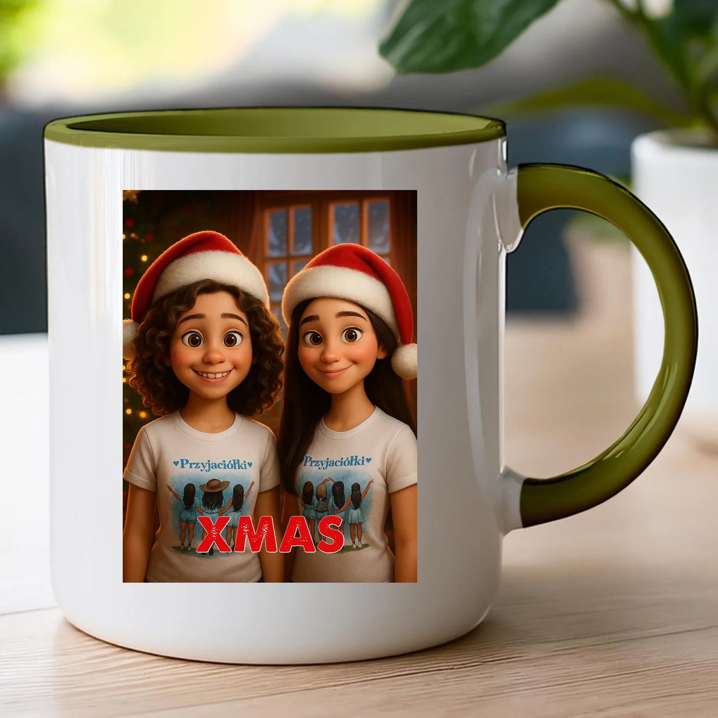 Kubek z własnym zdjęciem - świąteczny klimat [generowane przez AI]