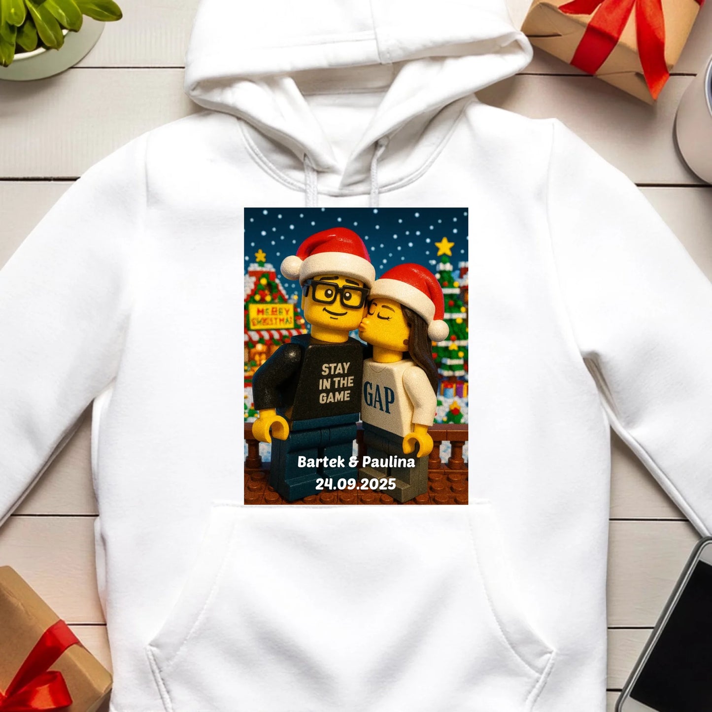 Bluza - Twoje zdjęcie z klocków LEGO XMAS [generowane przez AI]