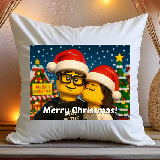 Poduszka - Twoje zdjęcie z klocków LEGO XMAS [generowane przez AI]
