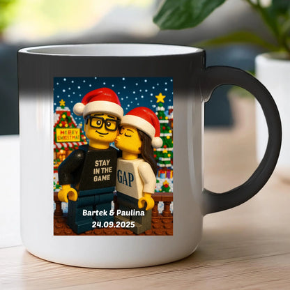 Kubek - Twoje zdjęcie z klocków LEGO XMAS [generowane przez AI]