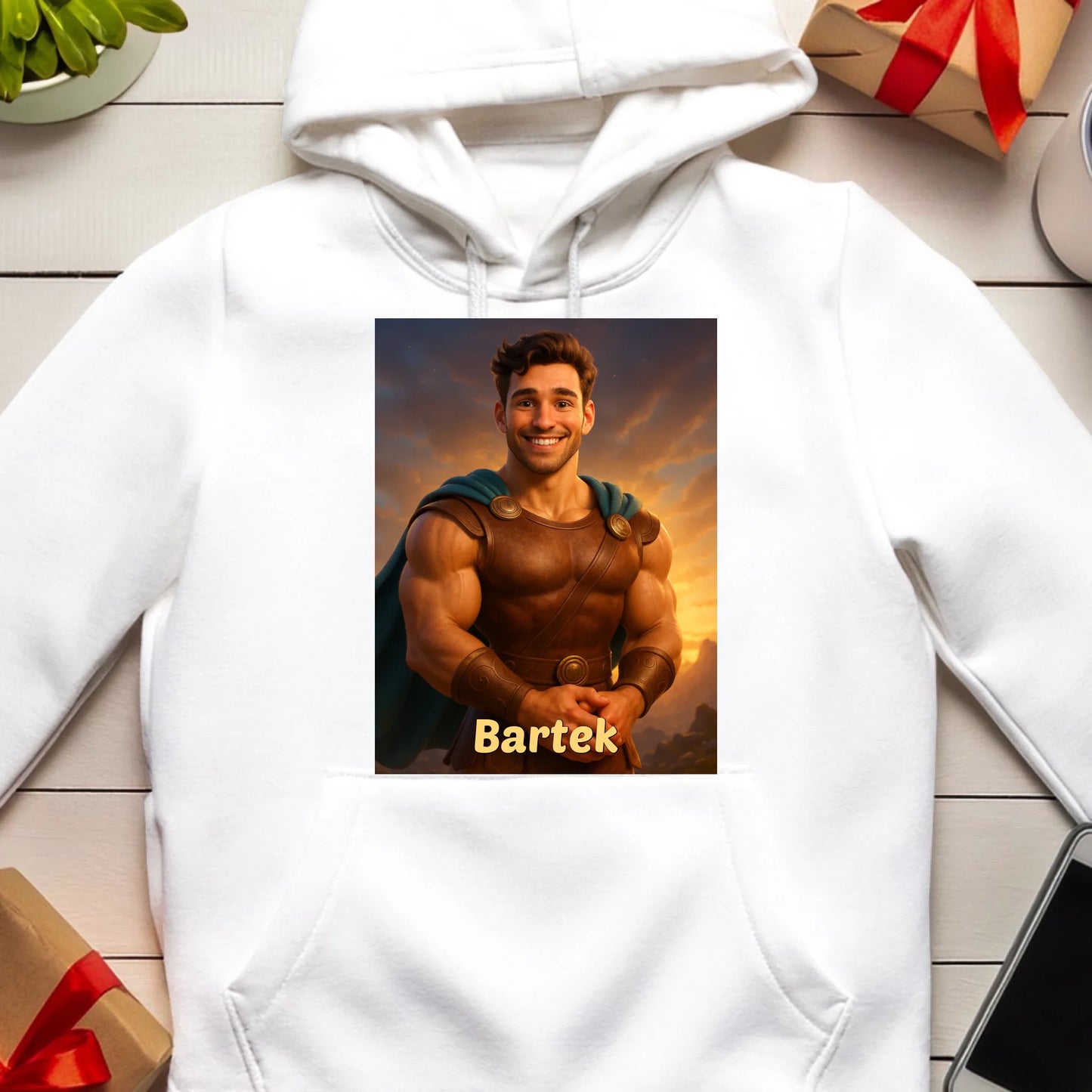 Bluza z własnym zdjęciem - bajkowy półbóg [generowane przez AI]