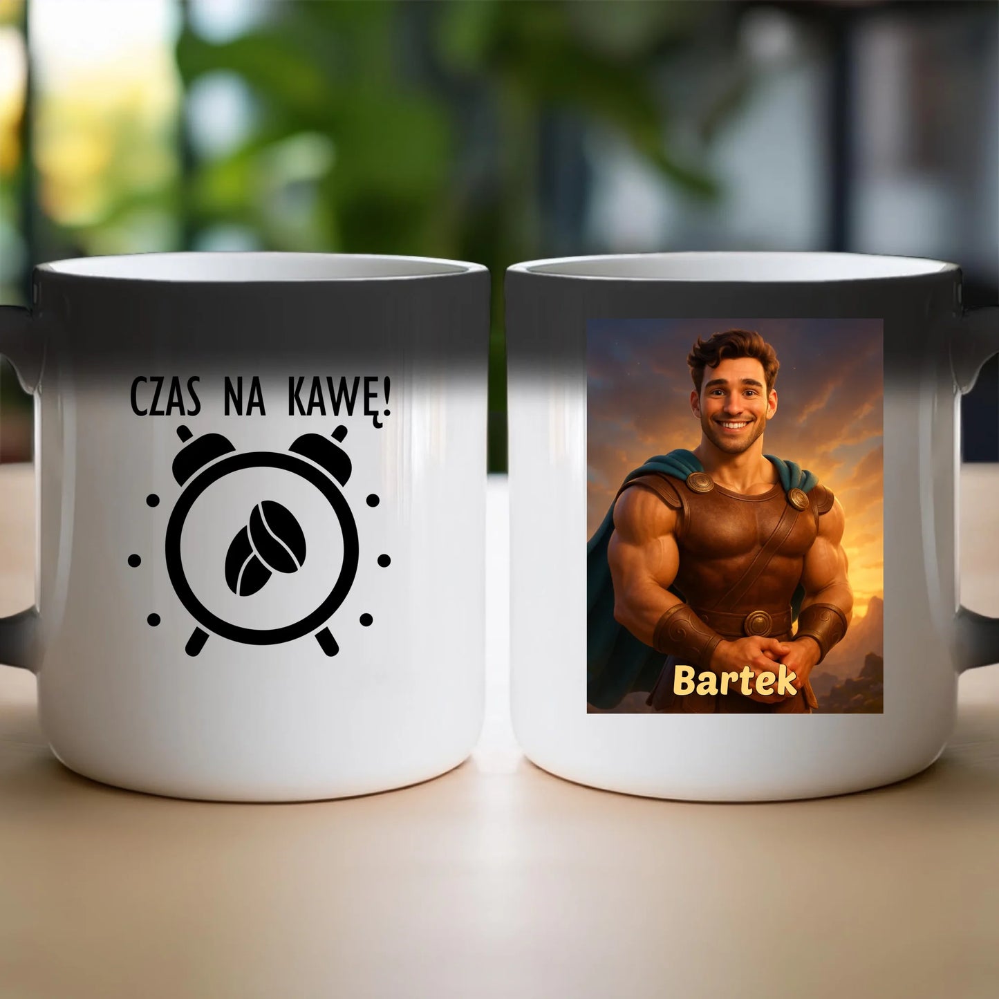Kubek z własnym zdjęciem - bajkowy półbóg [generowane przez AI]