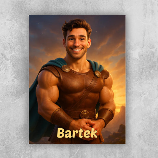 Fotoobraz z własnym zdjęciem - bajkowy półbóg [generowane przez AI]