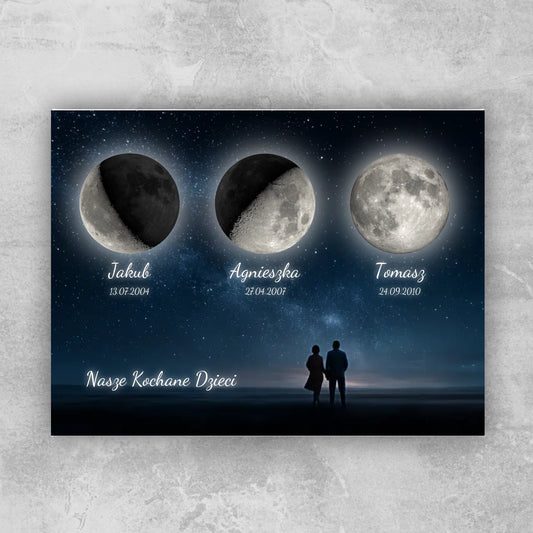 Fotoobraz fazy księżyca - 3 dzieci
