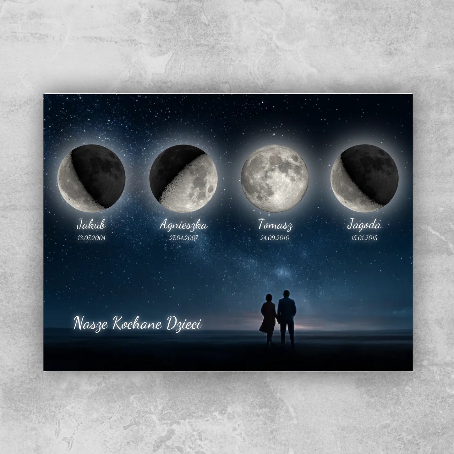 Fotoobraz fazy księżyca - 4 dzieci