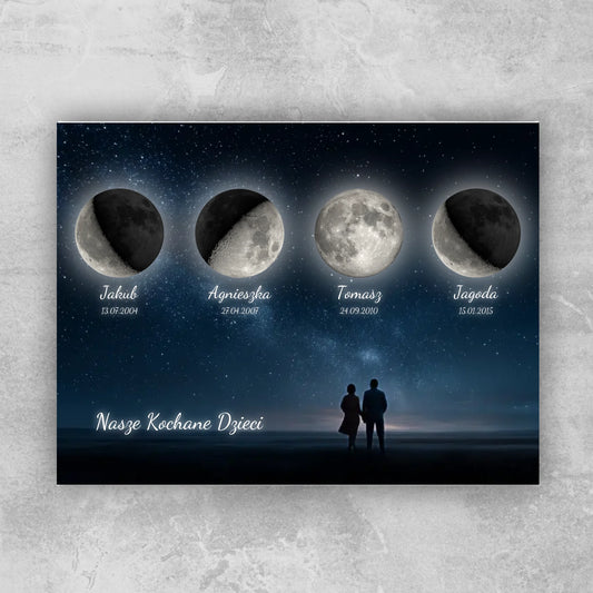 Fotoobraz fazy księżyca - 4 dzieci
