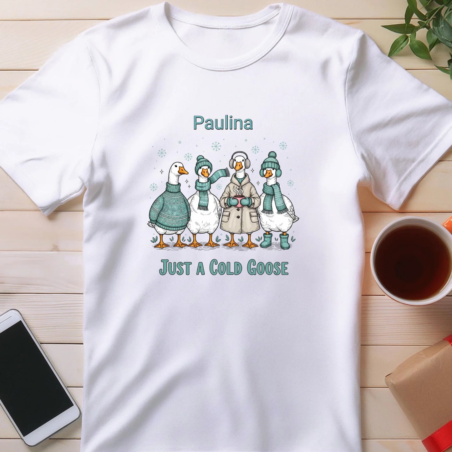 Koszulka personalizowana - świąteczne gęsi #297