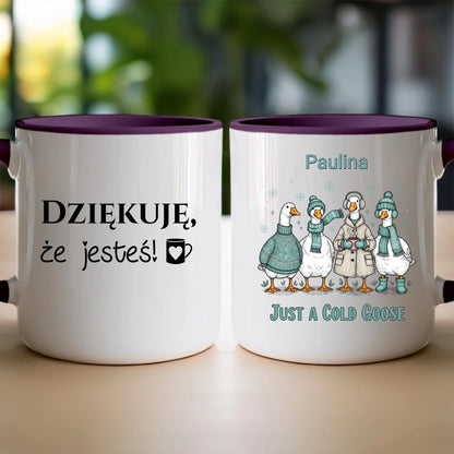 Kubek personalizowany - świąteczne gęsi #297