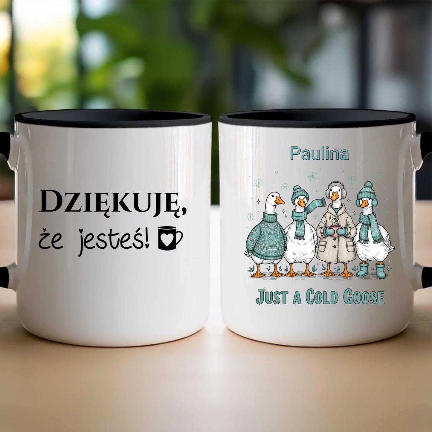 Kubek personalizowany - świąteczne gęsi #297