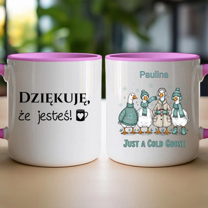 Kubek personalizowany - świąteczne gęsi #297