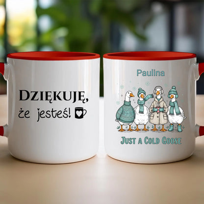 Kubek personalizowany - świąteczne gęsi #297