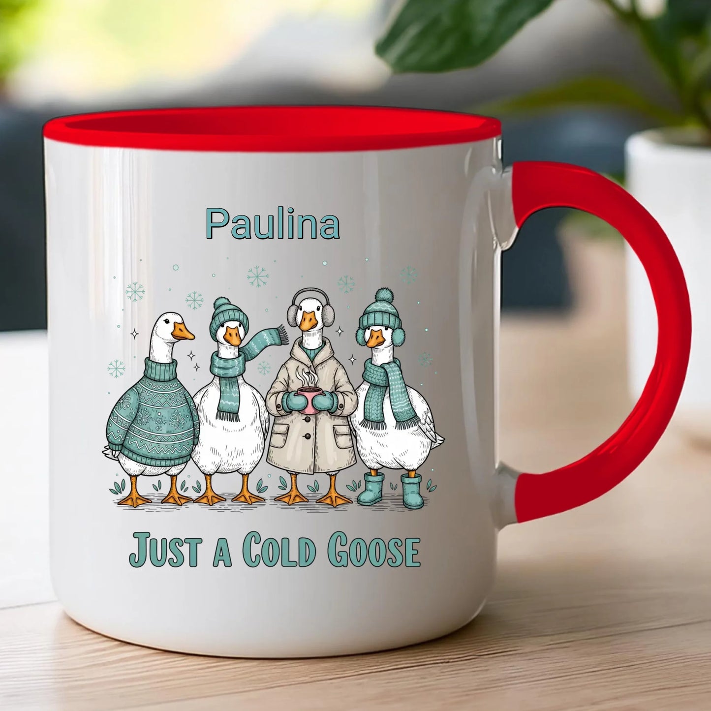 Kubek personalizowany - świąteczne gęsi #297