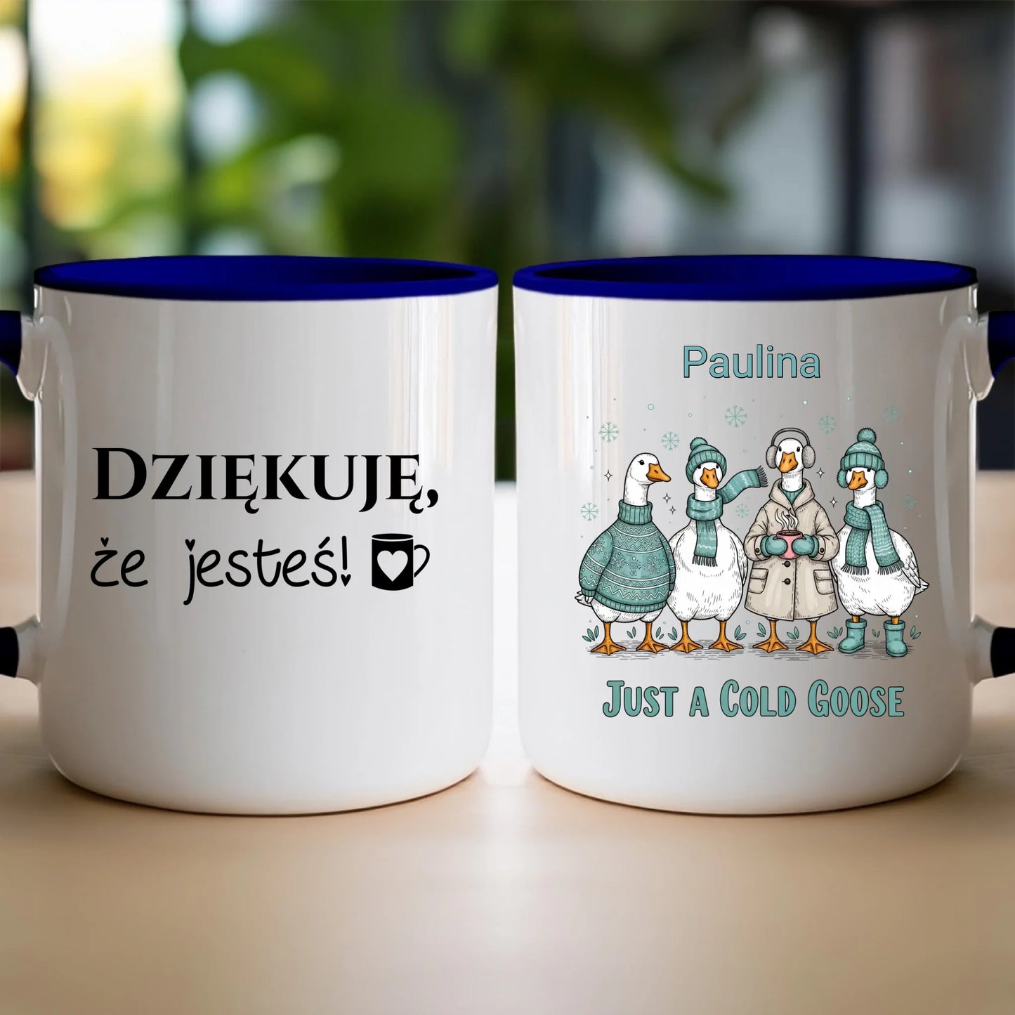 Kubek personalizowany - świąteczne gęsi #297