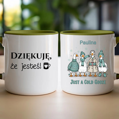 Kubek personalizowany - świąteczne gęsi #297