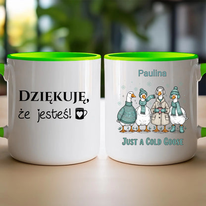 Kubek personalizowany - świąteczne gęsi #297