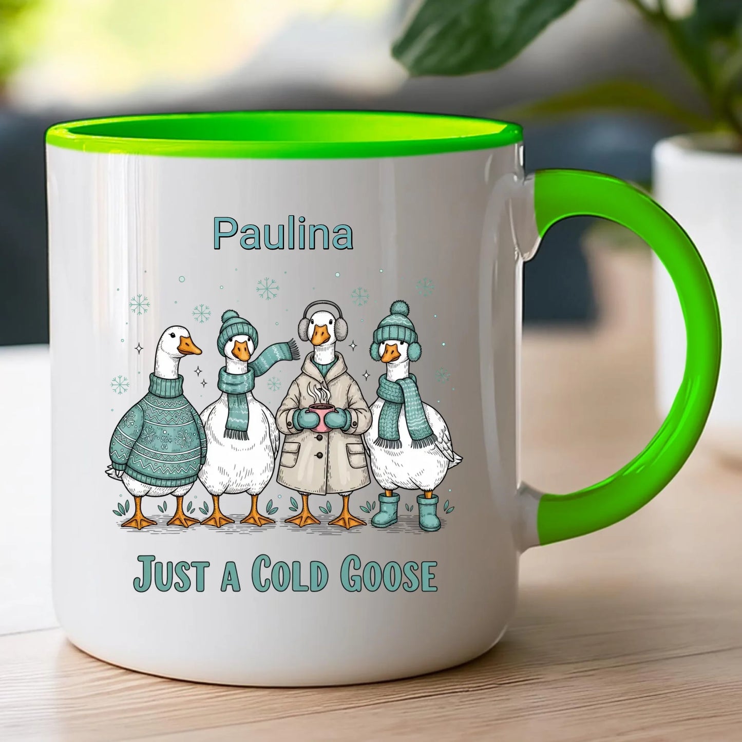 Kubek personalizowany - świąteczne gęsi #297