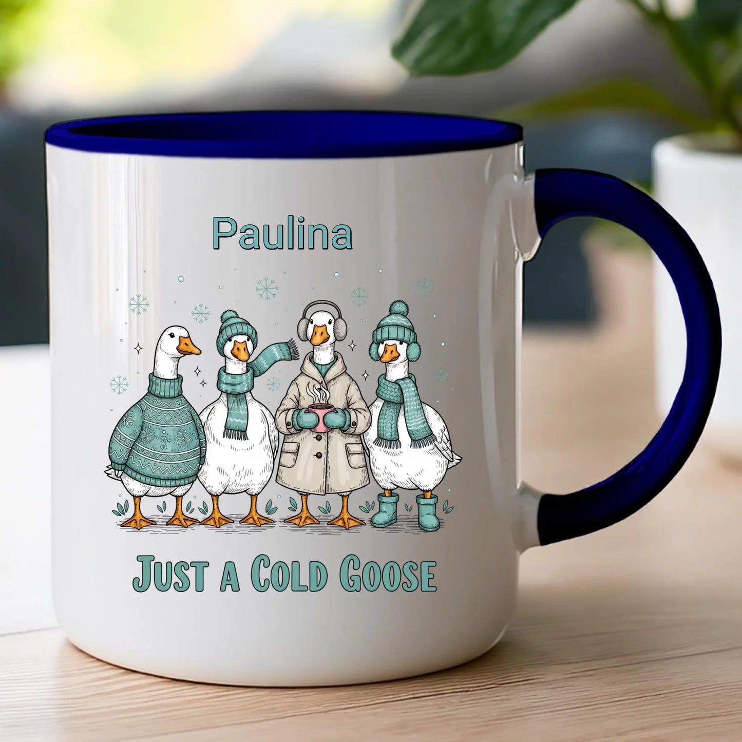 Kubek personalizowany - świąteczne gęsi #297