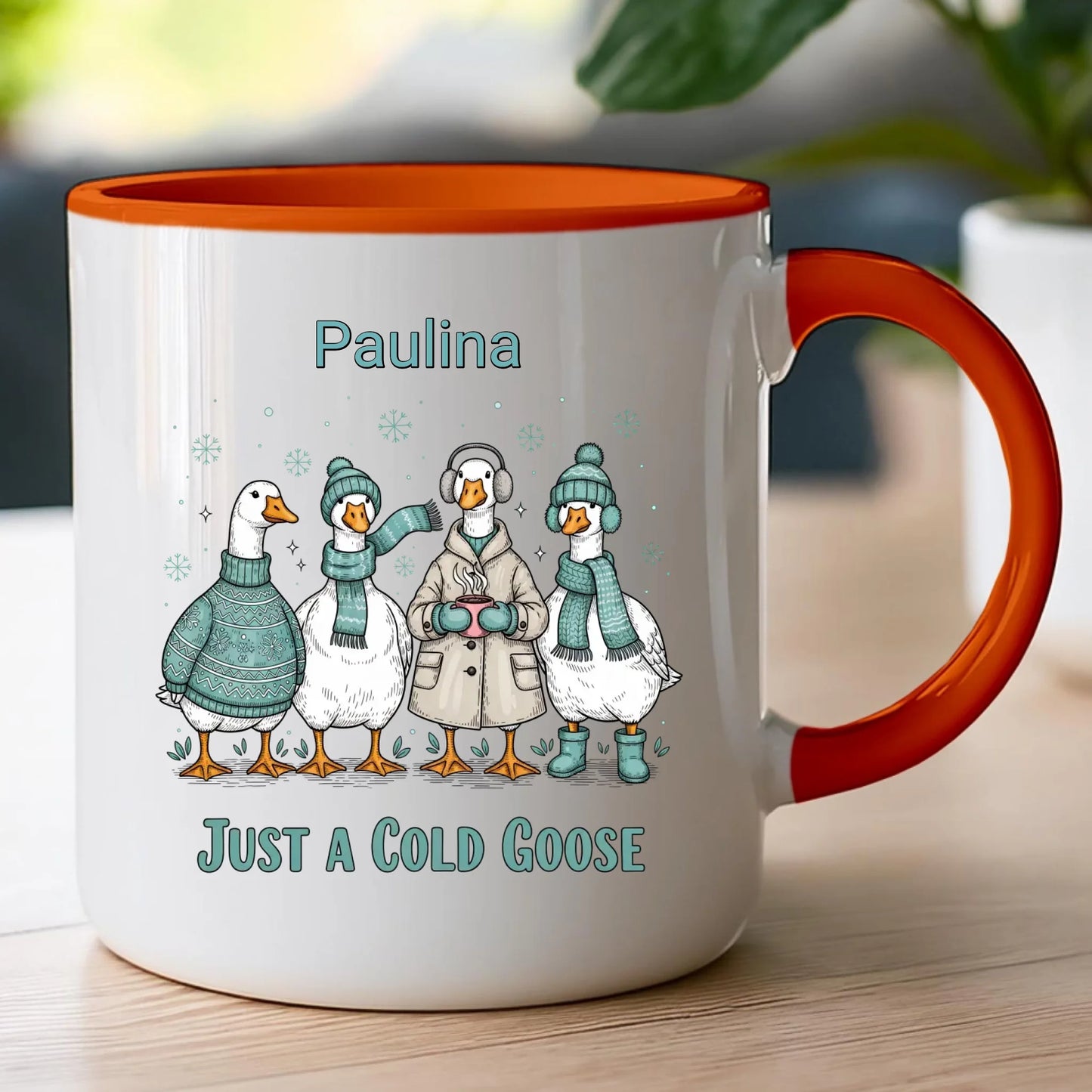 Kubek personalizowany - świąteczne gęsi #297