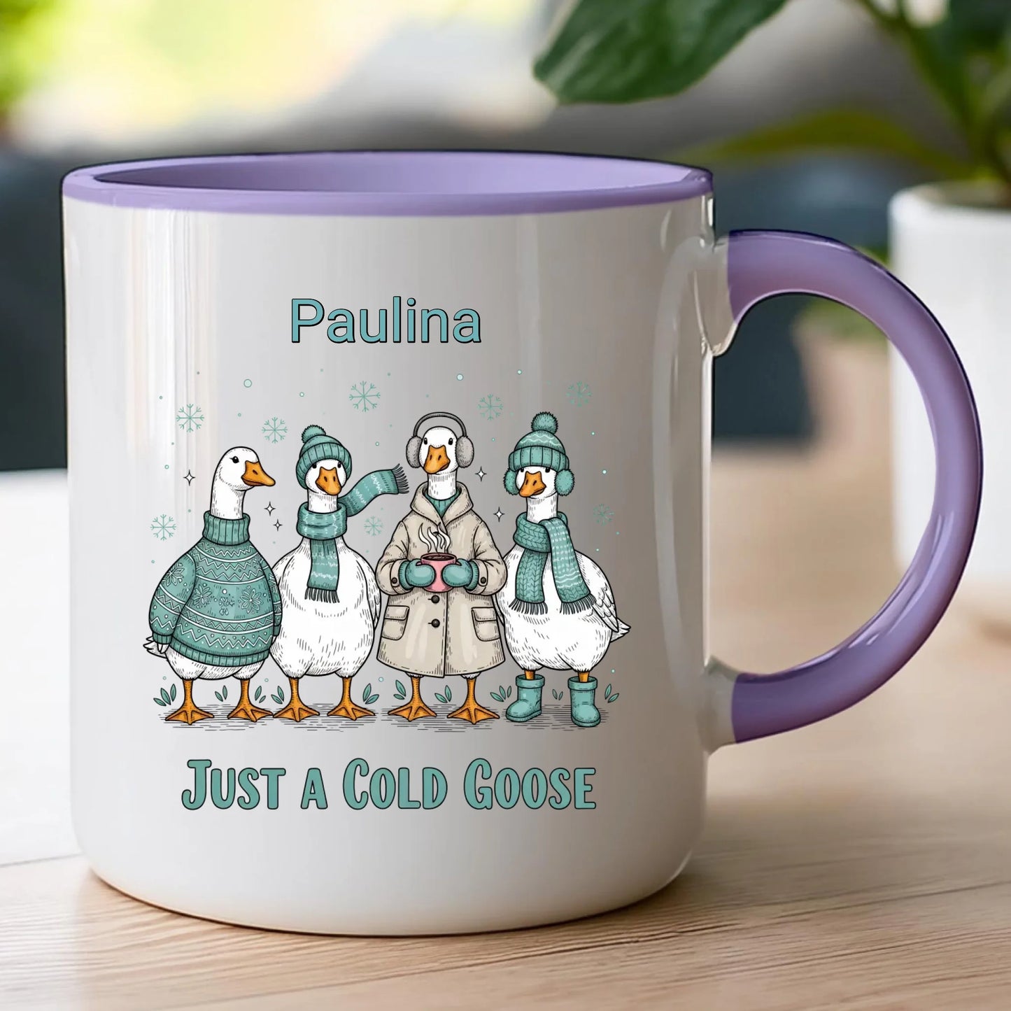 Kubek personalizowany - świąteczne gęsi #297