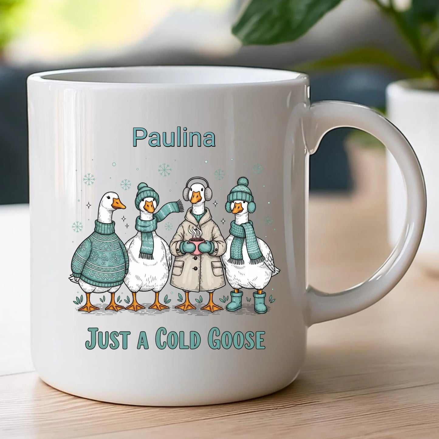 Kubek personalizowany - świąteczne gęsi #297