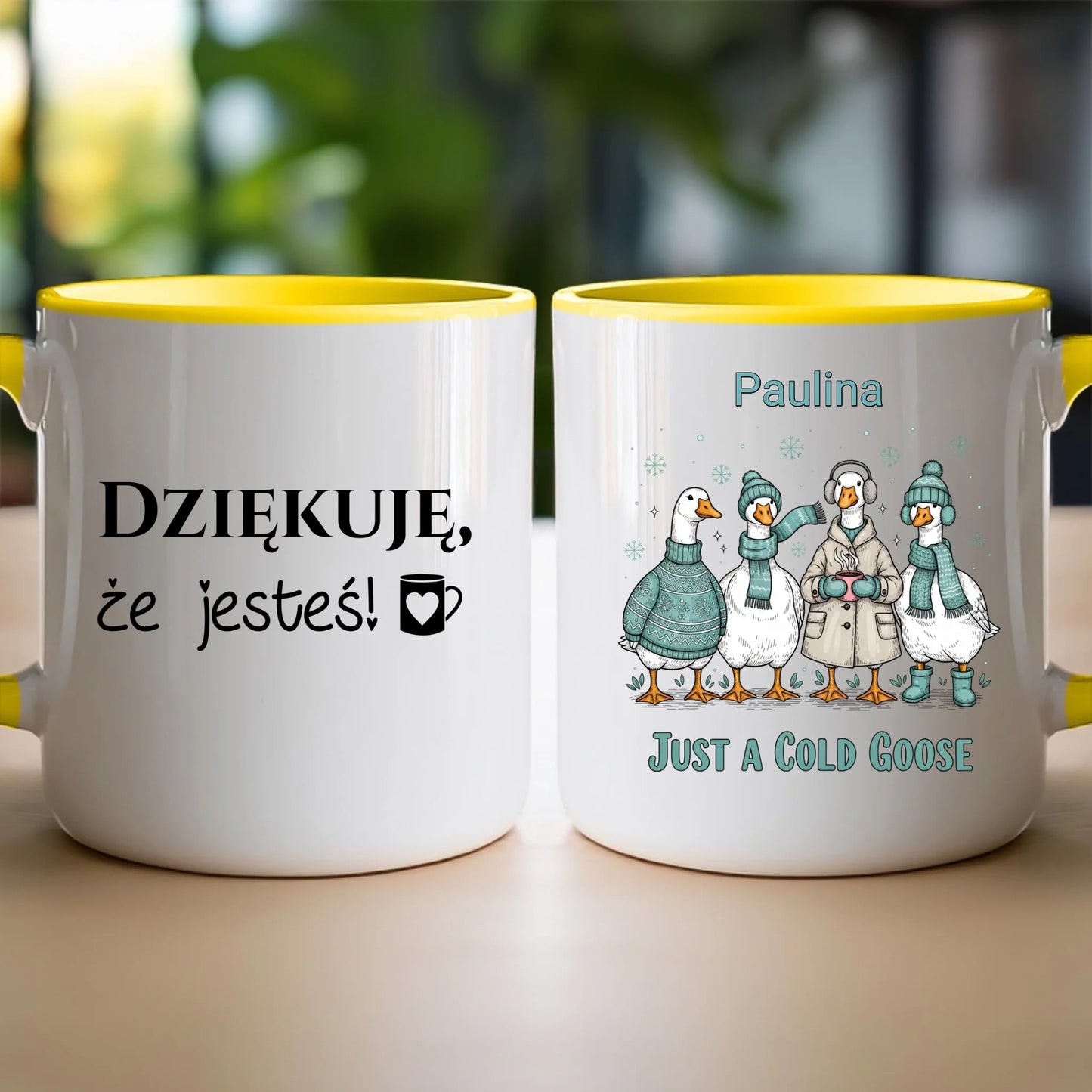Kubek personalizowany - świąteczne gęsi #297