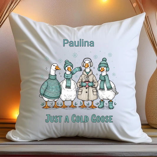 Poduszka personalizowana - świąteczne gęsi #297