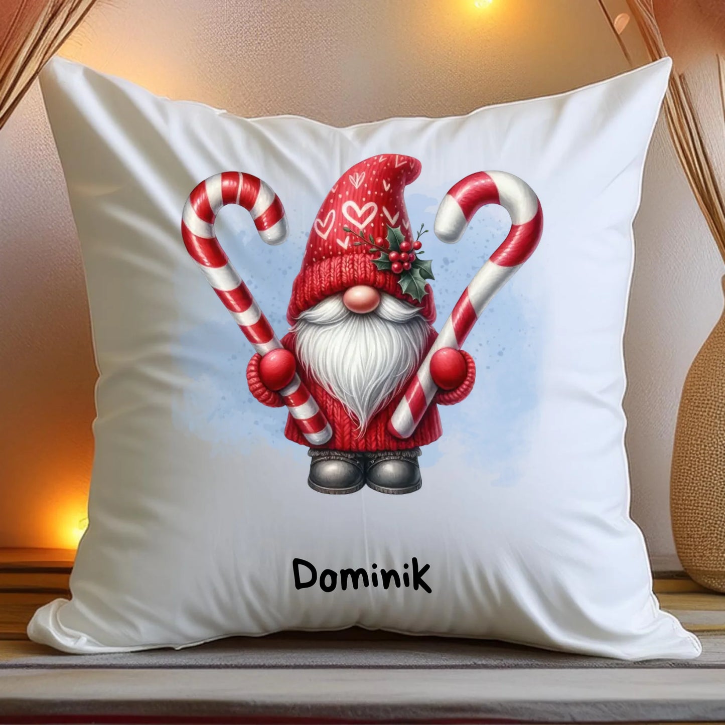 Poduszka personalizowana świąteczny Gnom #100