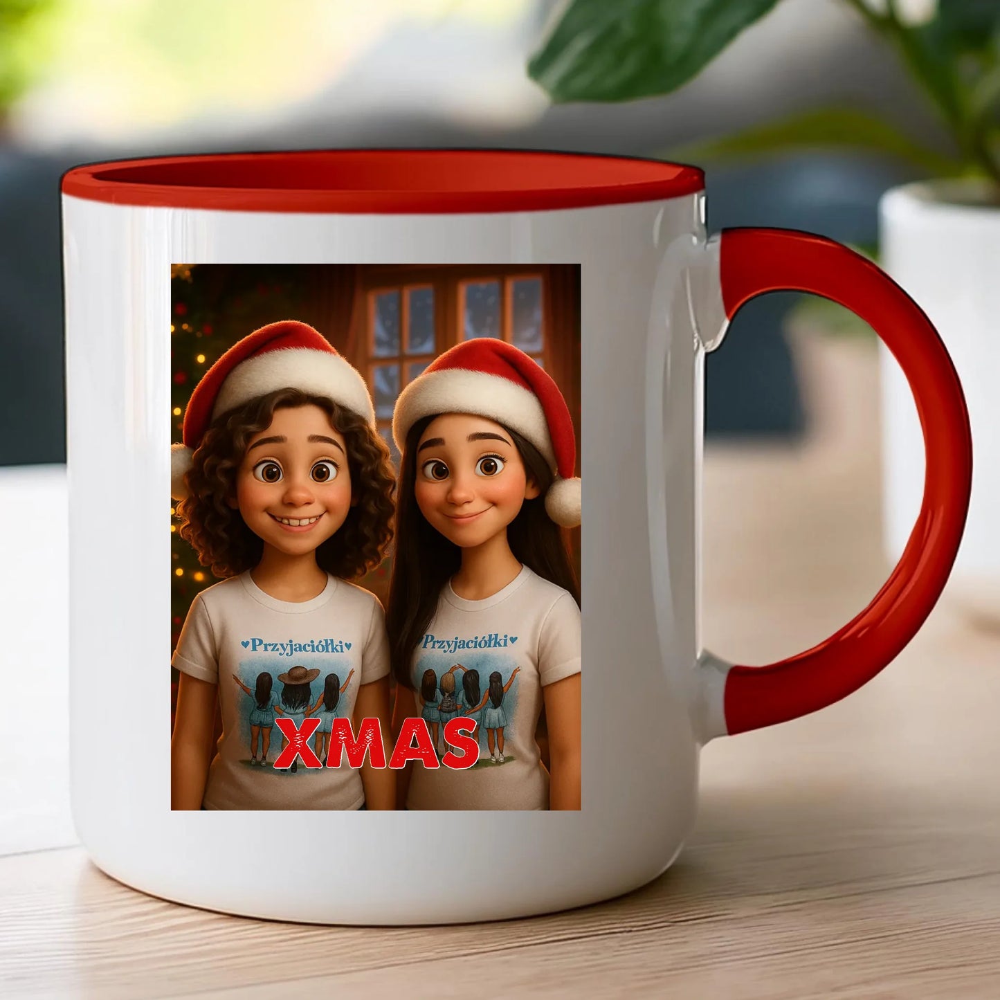 Kubek z własnym zdjęciem - świąteczny klimat [generowane przez AI]