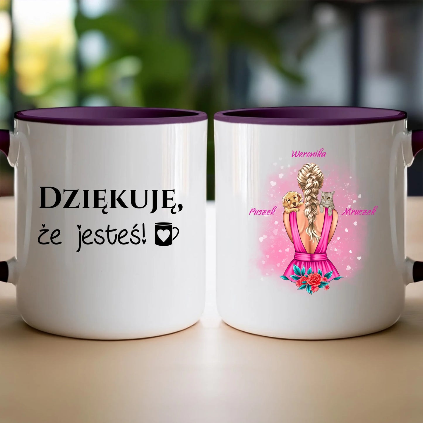 Kubek personalizowany dla kobiety - ze zwierzakami #16