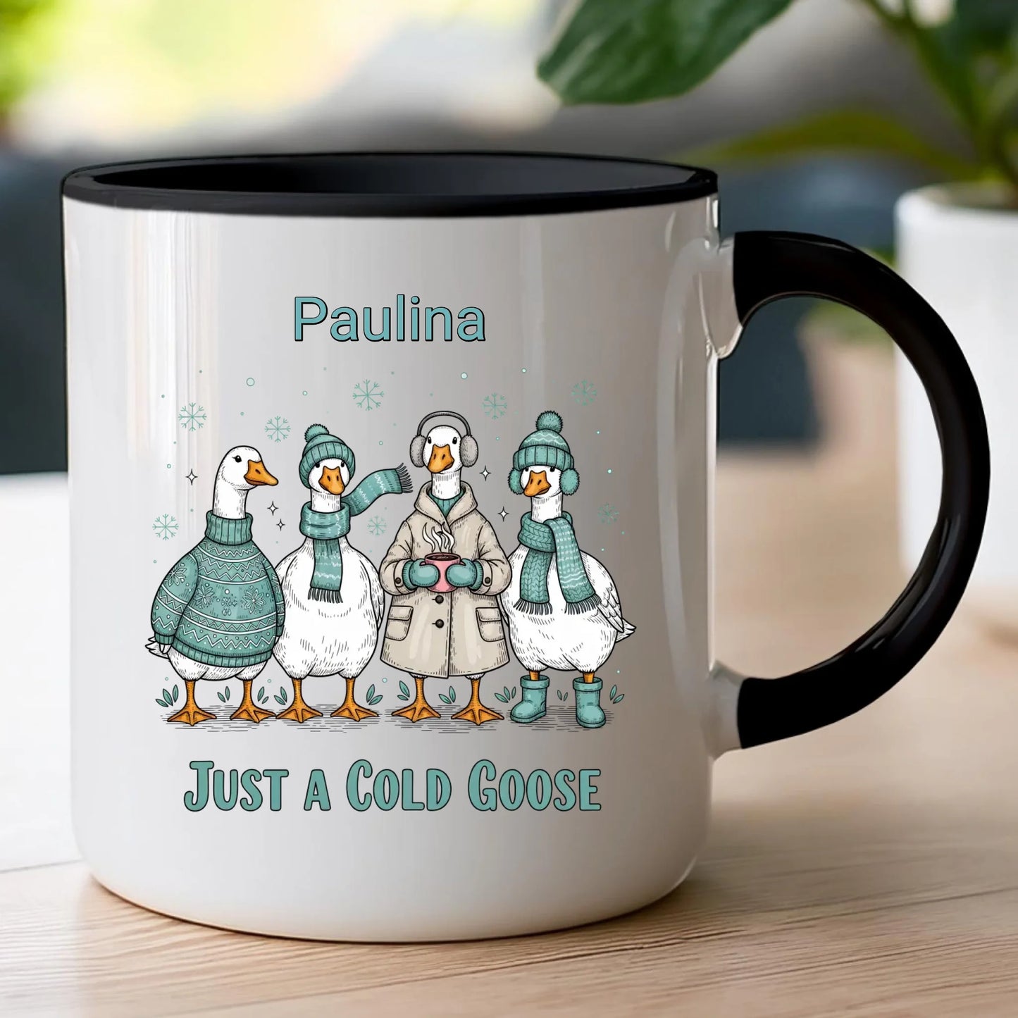 Kubek personalizowany - świąteczne gęsi #297