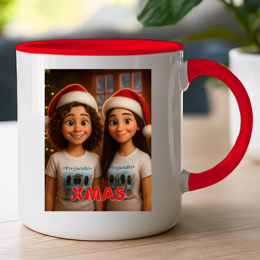 Kubek z własnym zdjęciem - świąteczny klimat [generowane przez AI]
