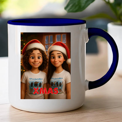 Kubek z własnym zdjęciem - świąteczny klimat [generowane przez AI]