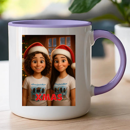Kubek z własnym zdjęciem - świąteczny klimat [generowane przez AI]