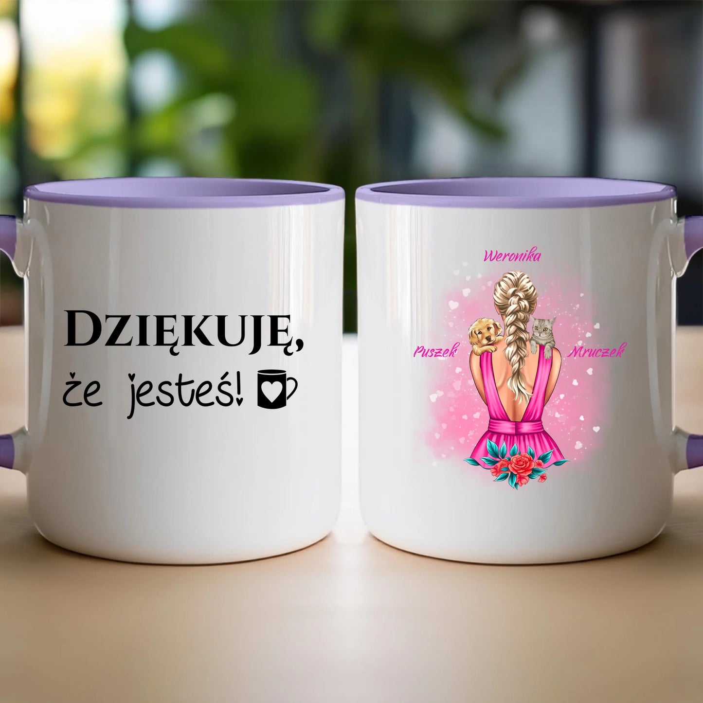 Kubek personalizowany dla kobiety - ze zwierzakami #16