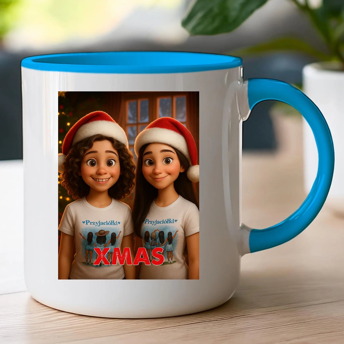 Kubek z własnym zdjęciem - świąteczny klimat [generowane przez AI]