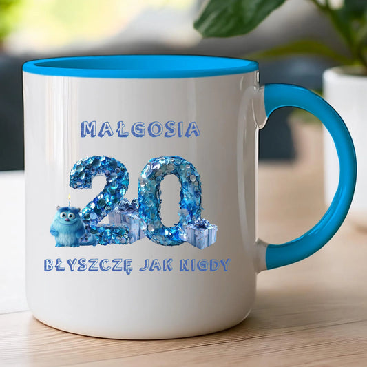 Kubek personalizowany na urodziny - niebieski motyw #5009