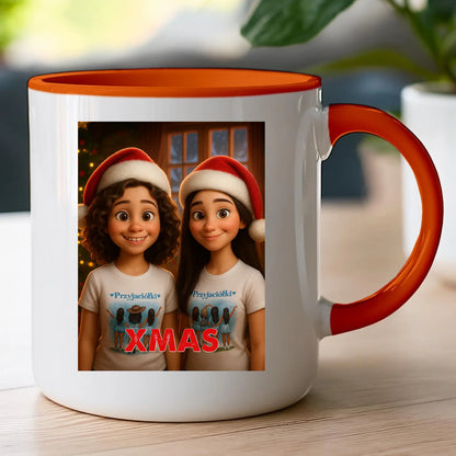 Kubek z własnym zdjęciem - świąteczny klimat [generowane przez AI]