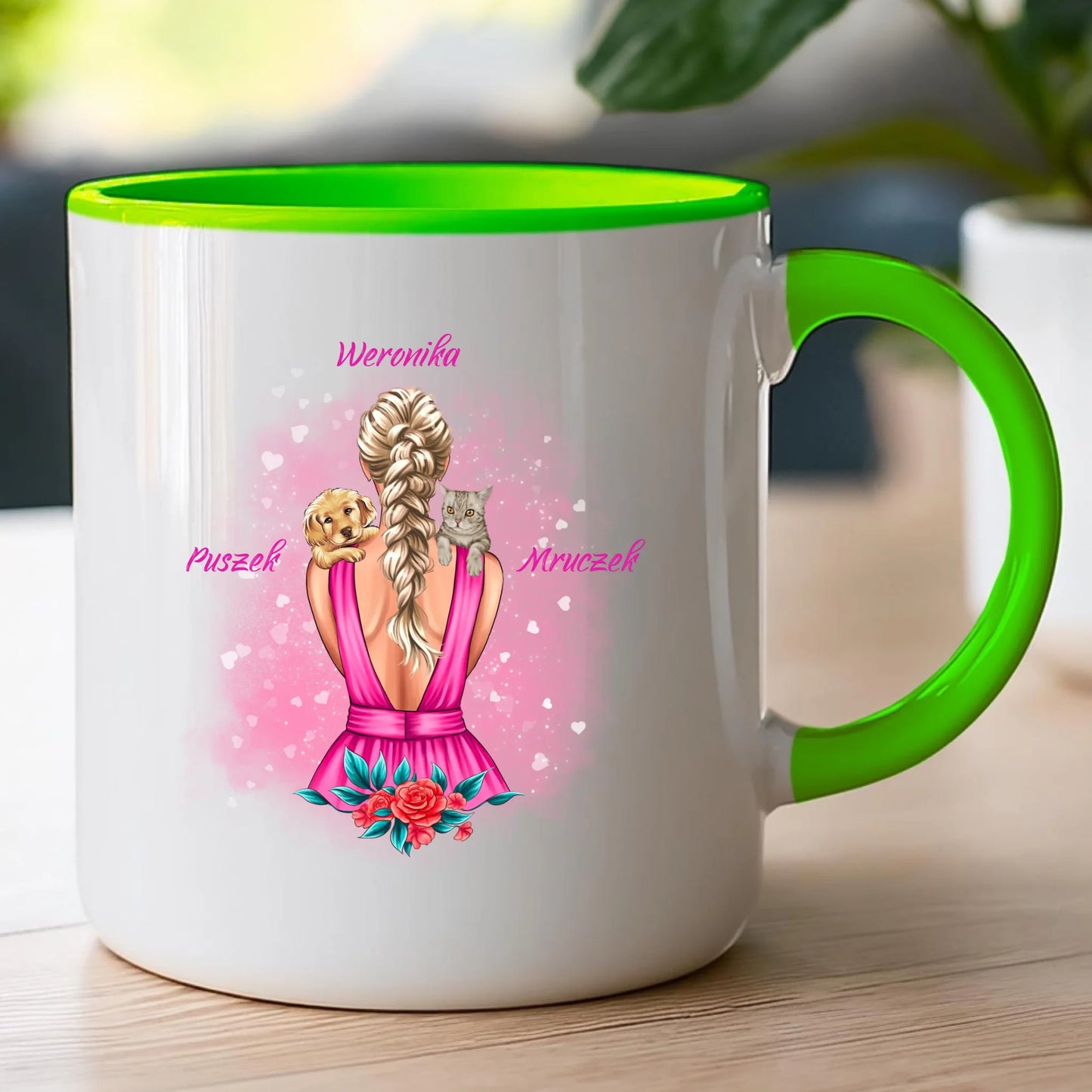 Kubek personalizowany dla kobiety - ze zwierzakami #16