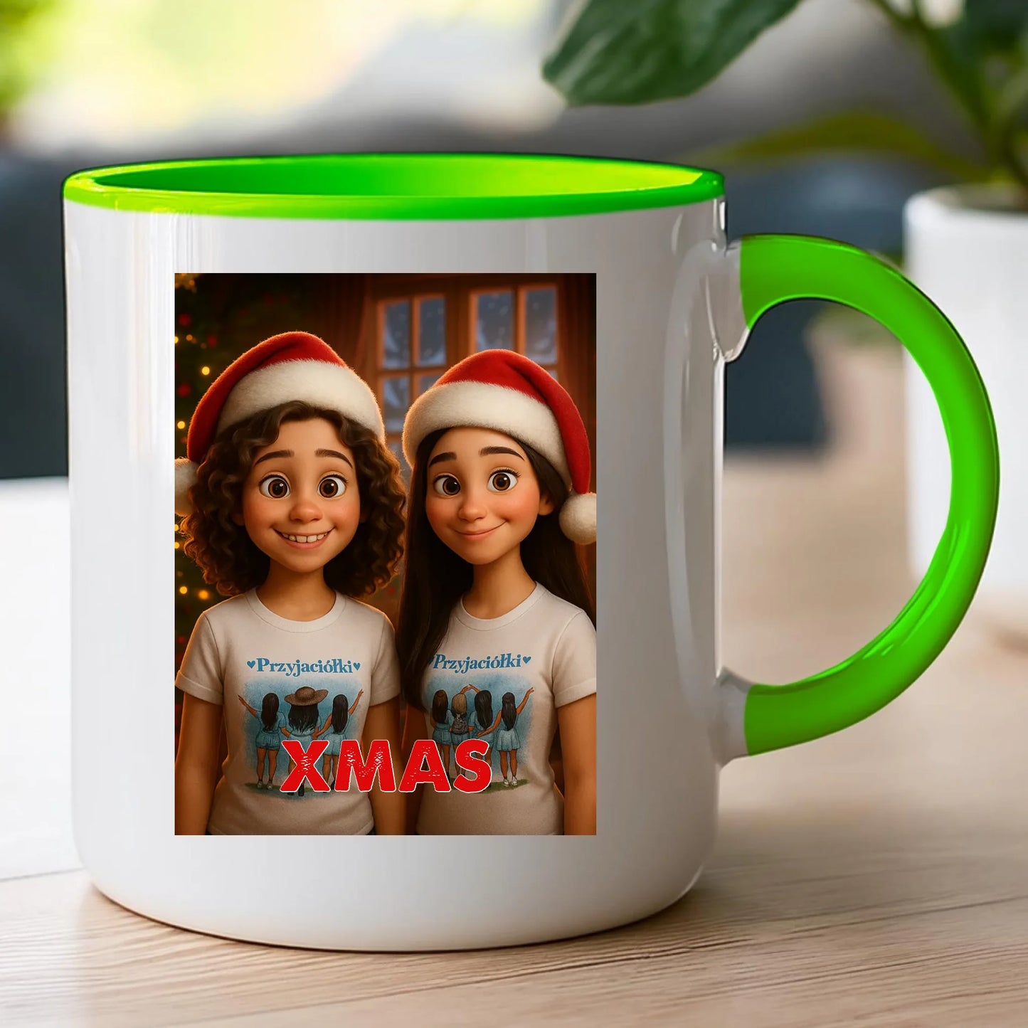 Kubek z własnym zdjęciem - świąteczny klimat [generowane przez AI]