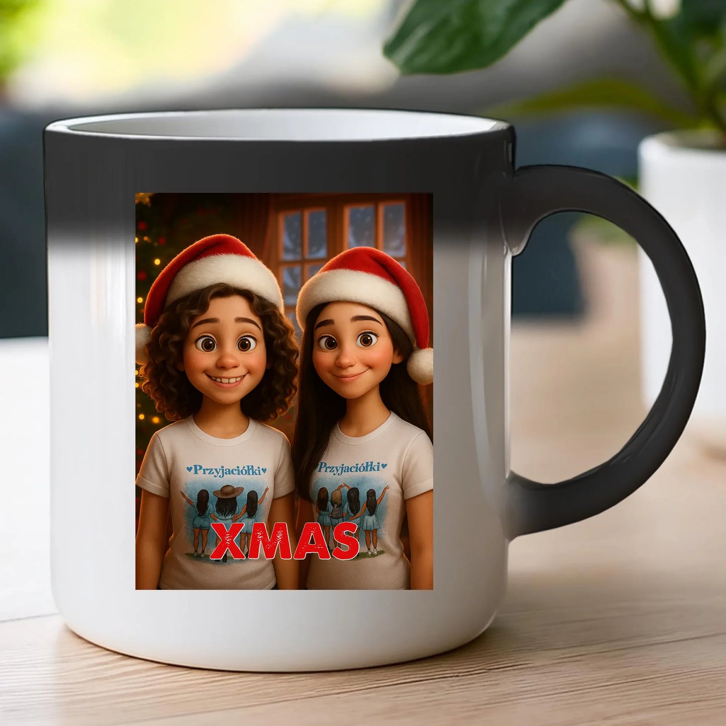 Kubek z własnym zdjęciem - świąteczny klimat [generowane przez AI]