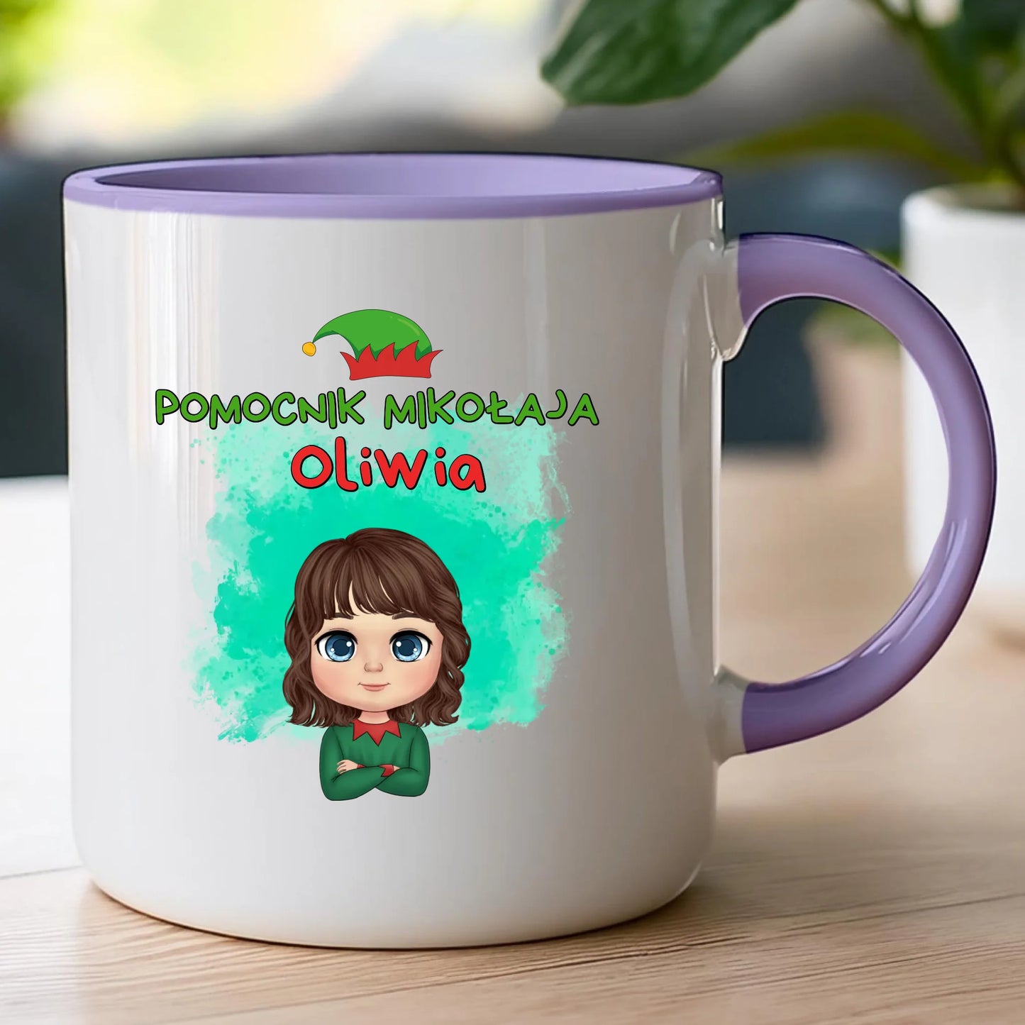 Kubek personalizowany świąteczny dla dziewczynki #92