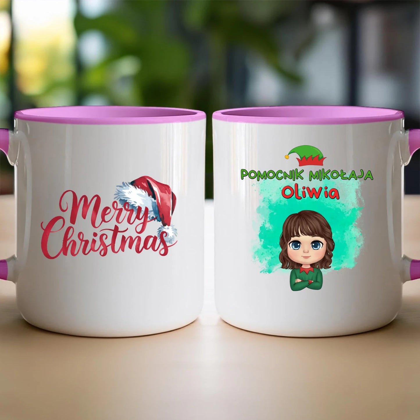 Kubek personalizowany świąteczny dla dziewczynki #92