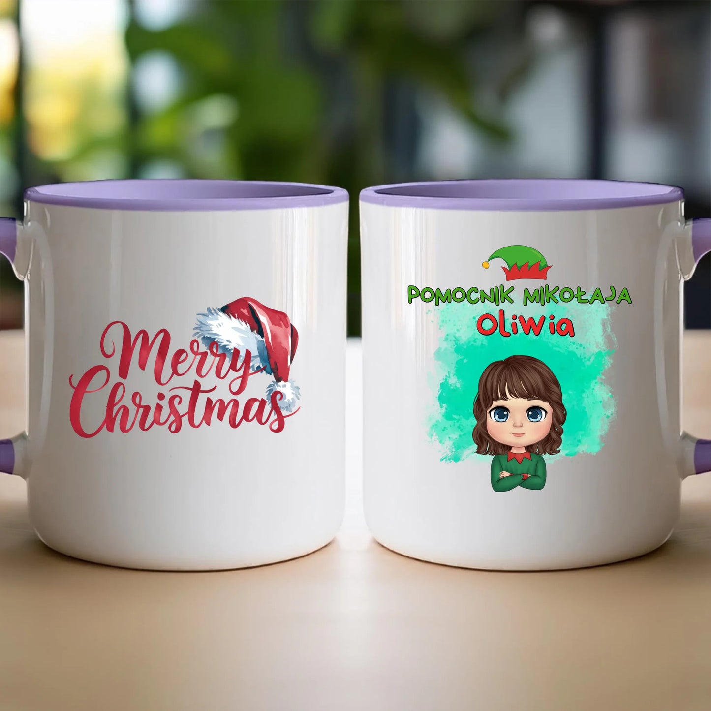 Kubek personalizowany świąteczny dla dziewczynki #92